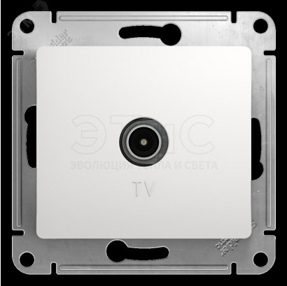Розетка одноместная скрытая TV белая в рамку 1дБ GLOSSA